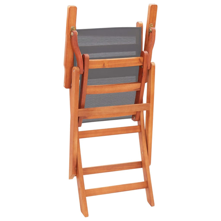 Tuinstoelen inklapbaar 2 st eucalyptushout en textileen grijs MeubelReus