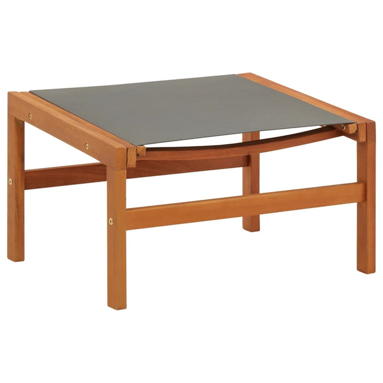 Tuinstoel met voetensteun eucalyptushout en textileen grijs MeubelReus