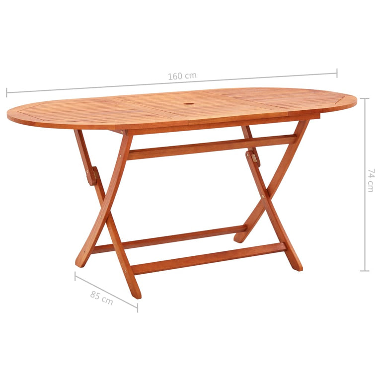 Tuintafel inklapbaar 160x85x74 cm massief eucalyptushout MeubelReus
