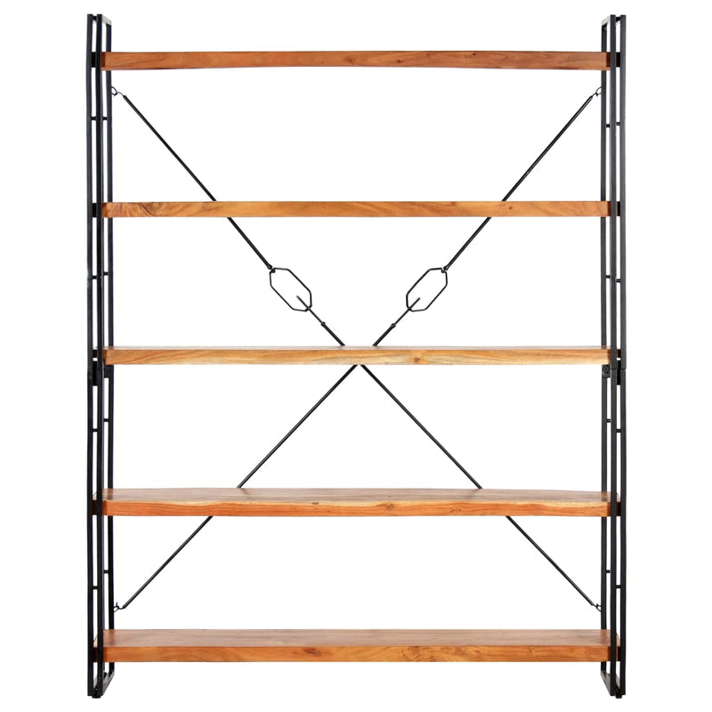 Boekenkast met 5 schappen 140x30x180 cm massief acaciahout MeubelReus