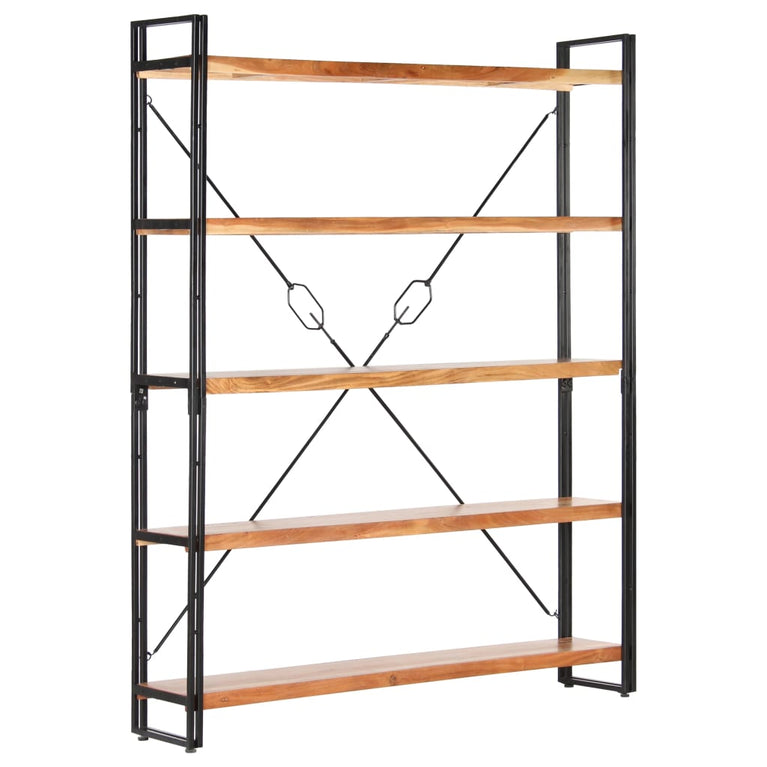 Boekenkast met 5 schappen 140x30x180 cm massief acaciahout MeubelReus
