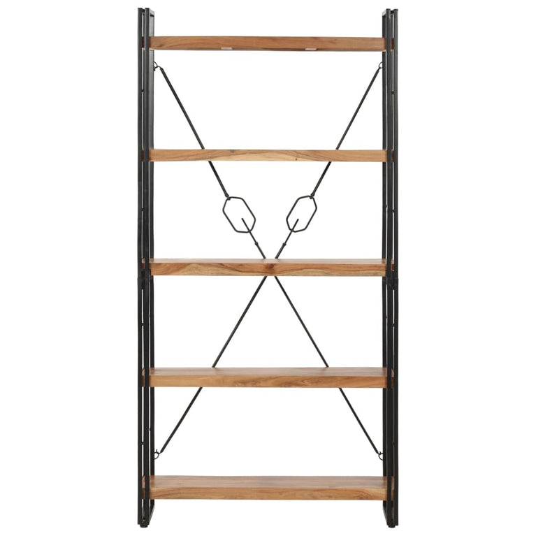 Boekenkast met 5 schappen 90x30x180 cm massief acaciahout MeubelReus