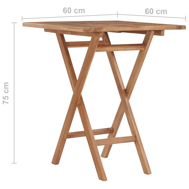 Tuintafel inklapbaar 60x60x75 cm massief teakhout MeubelReus