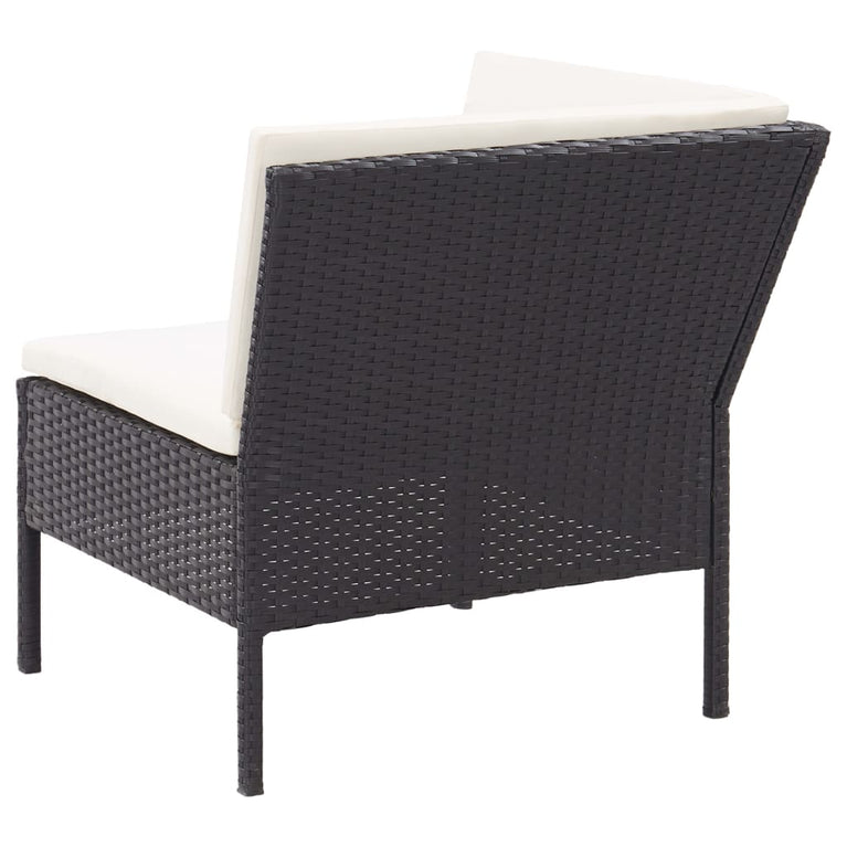 6-delige Loungeset met kussens poly rattan zwart MeubelReus