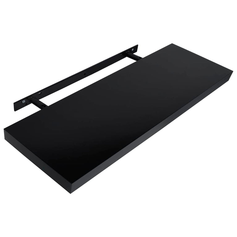 Wandschappen zwevend 2 st 120x20x3,8 cm zwart MeubelReus