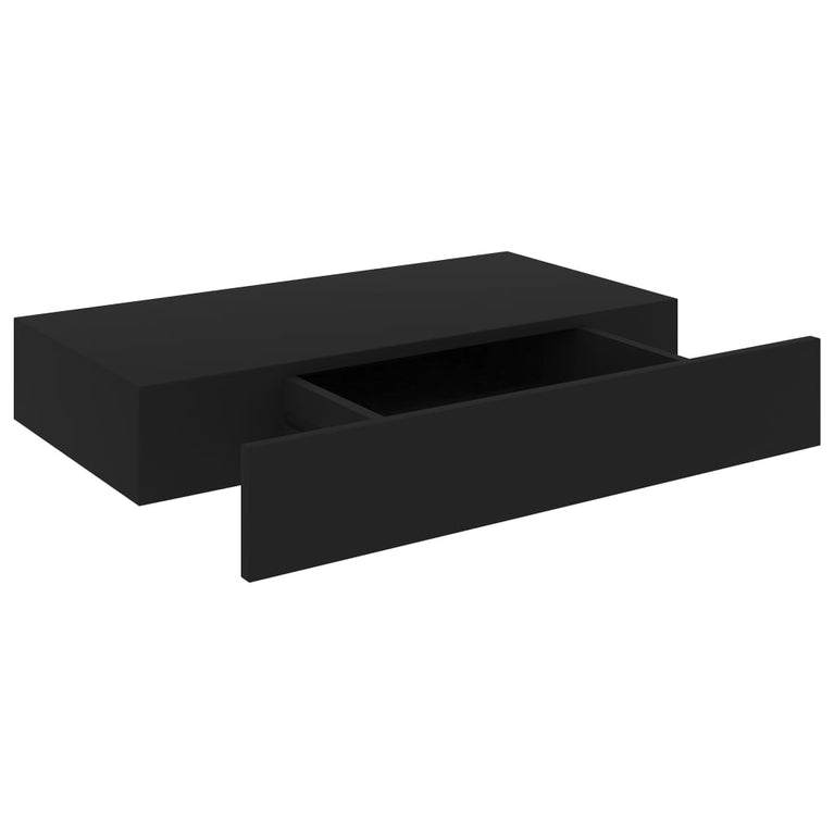 Wandschap met lade zwevend 48x25x8 cm zwart MeubelReus