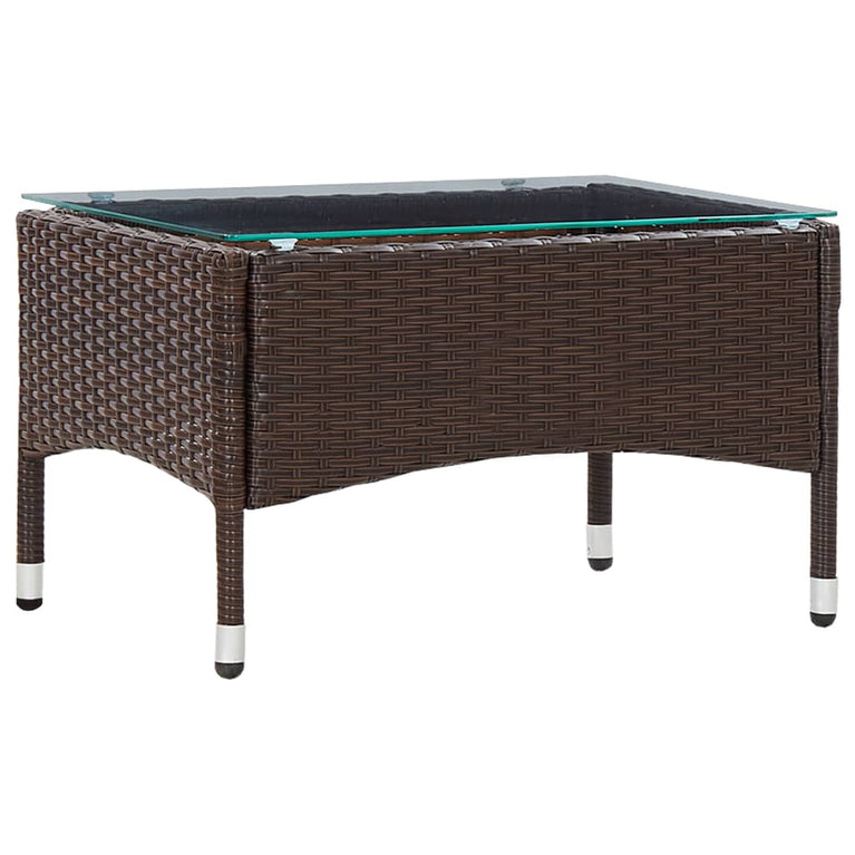 Salontafel 60x40x36 cm poly rattan bruin MeubelReus