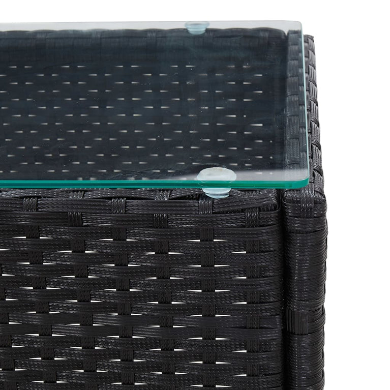 Salontafel 60x40x36 cm poly rattan zwart MeubelReus