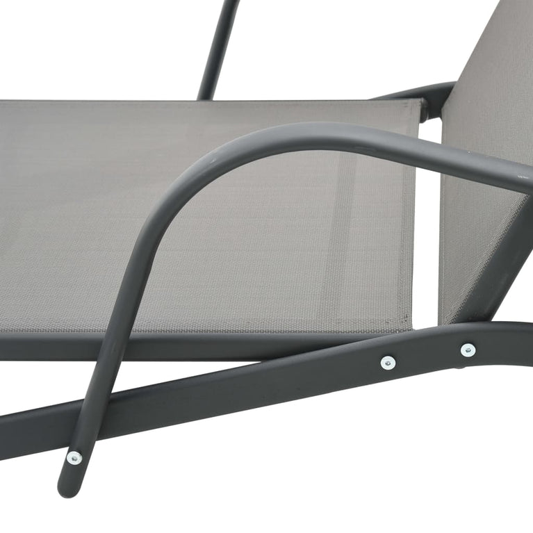 Ligbedden 2 st met tafel textileen en staal MeubelReus