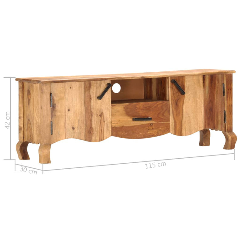 Tv-meubel 115x30x42 cm massief sheeshamhout MeubelReus
