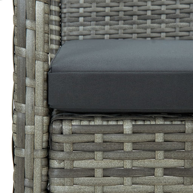 Tuinbank 3-zits met kussen poly rattan grijs MeubelReus
