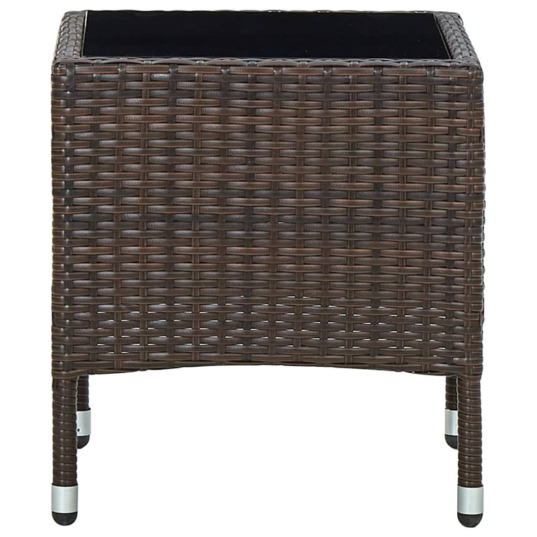 Tuintafel 40x40x45 cm poly rattan bruin MeubelReus