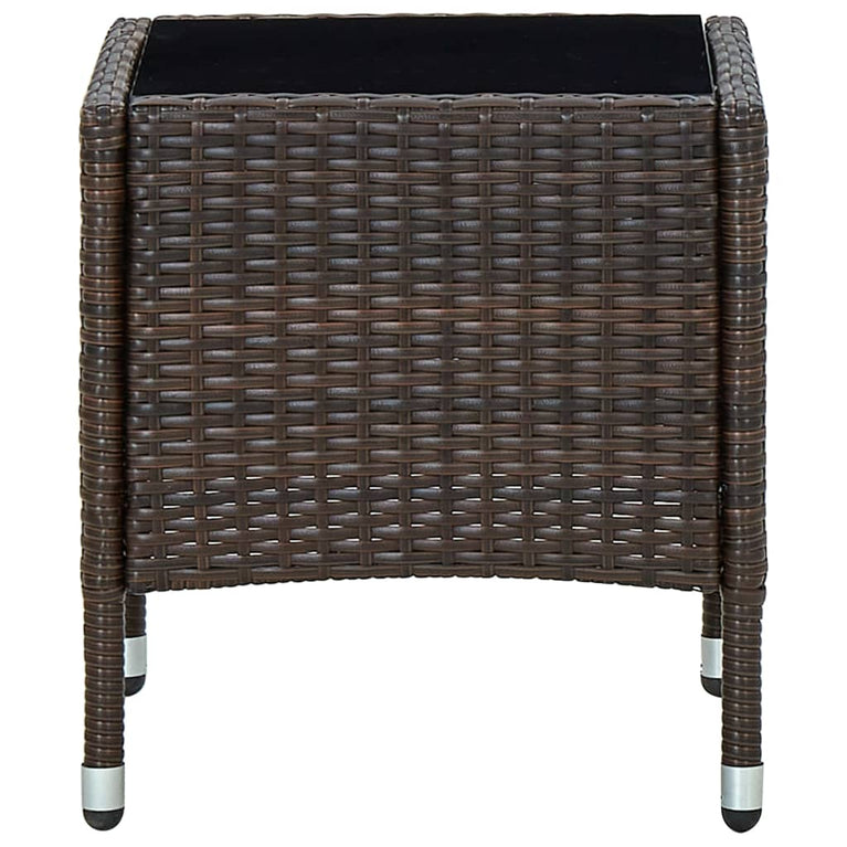 Tuintafel 40x40x45 cm poly rattan bruin MeubelReus