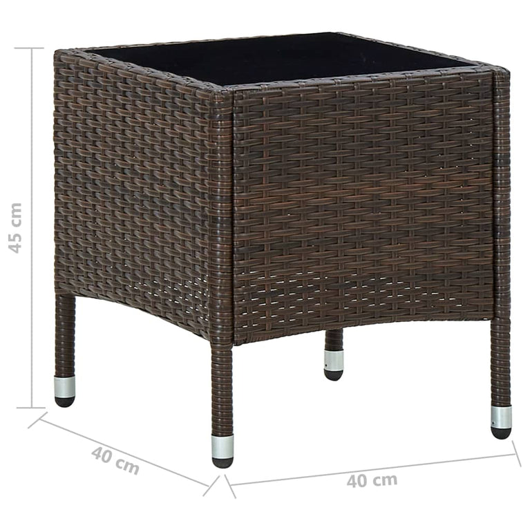 Tuintafel 40x40x45 cm poly rattan bruin MeubelReus