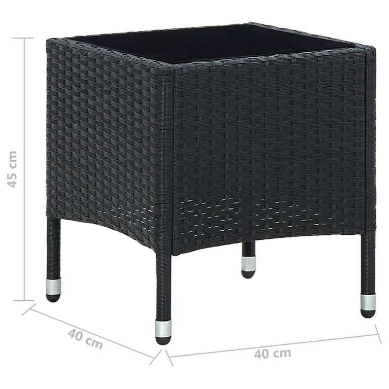 Tuintafel 40x40x45 cm poly rattan zwart MeubelReus