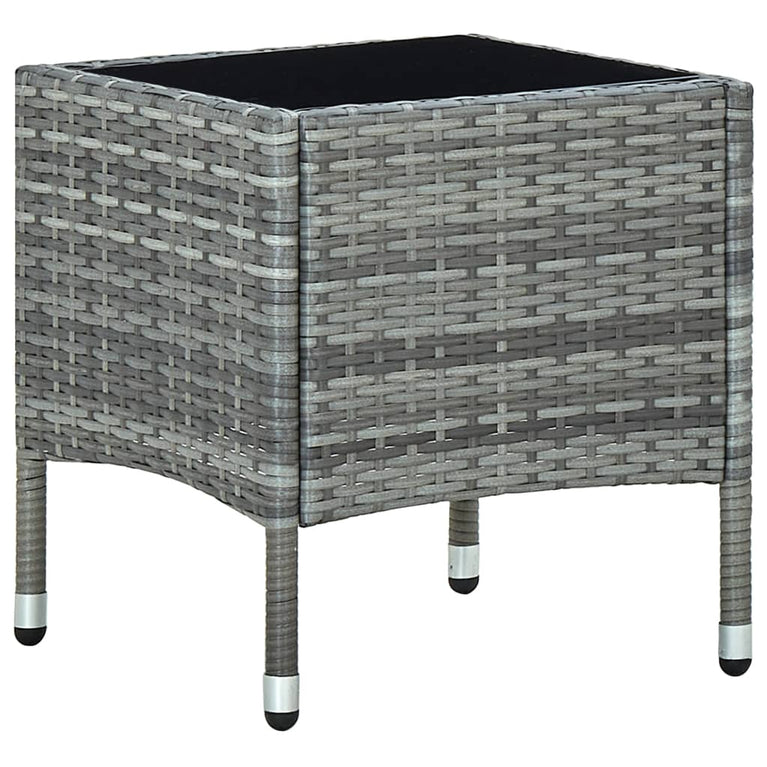 Tuintafel 40x40x45 cm poly rattan grijs MeubelReus