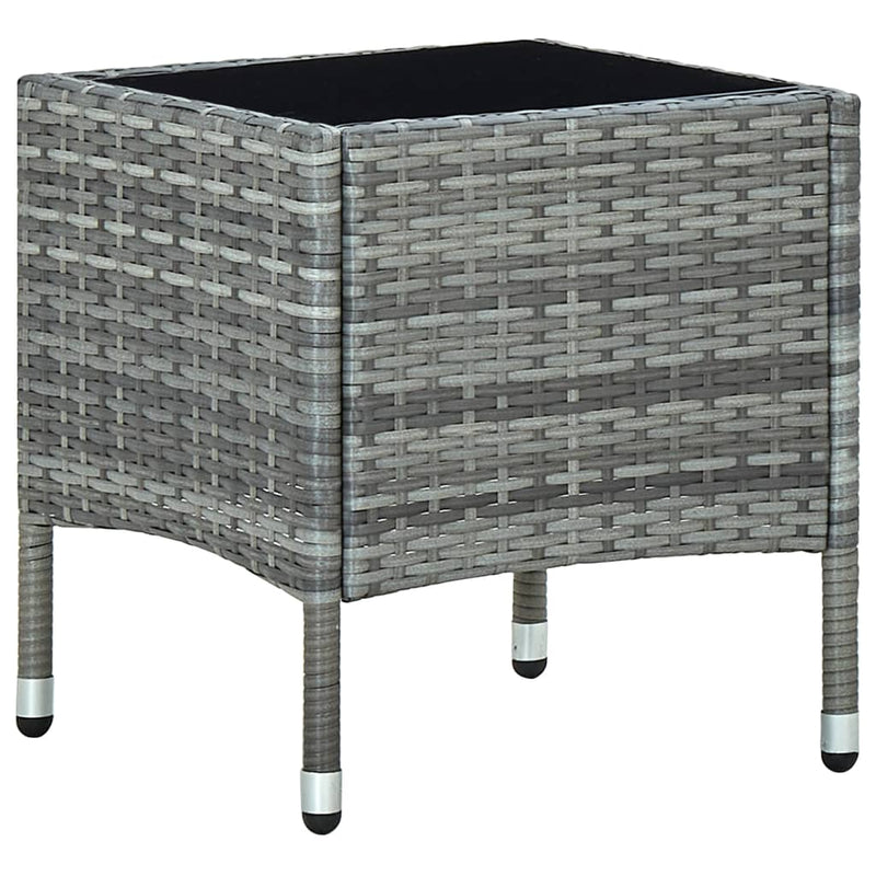 Tuintafel 40x40x45 cm poly rattan grijs MeubelReus