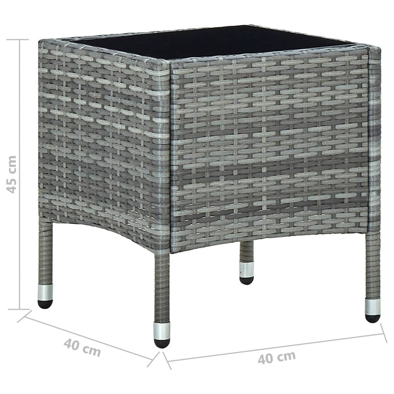 Tuintafel 40x40x45 cm poly rattan grijs MeubelReus