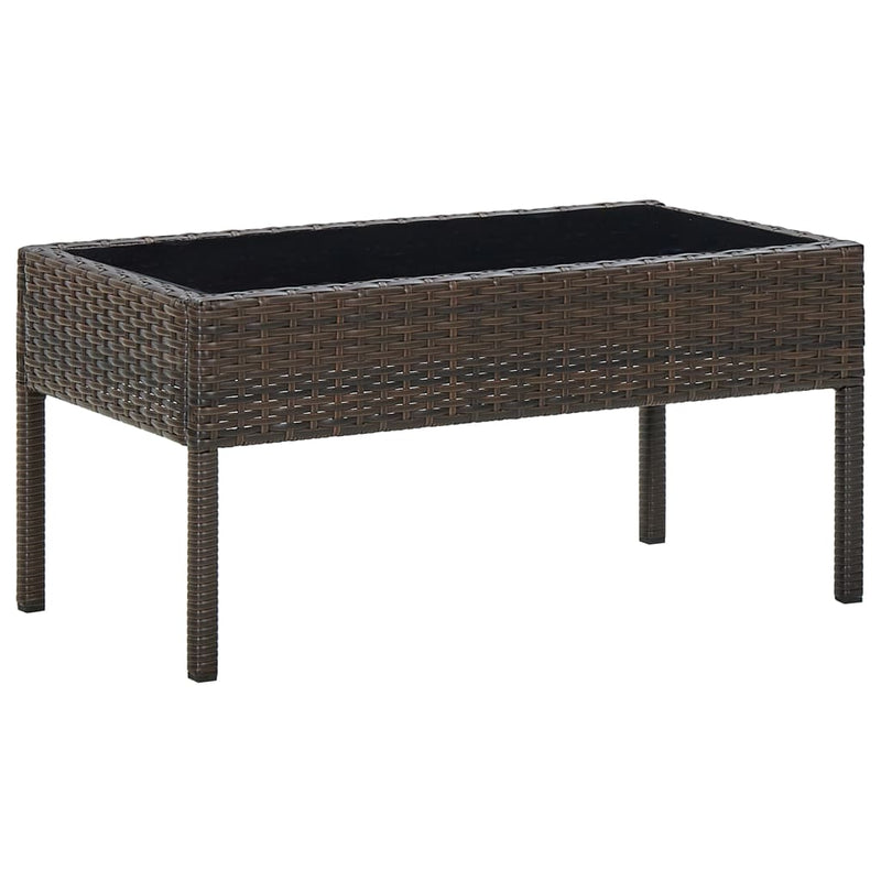 Tuintafel 75x40x37 cm poly rattan bruin MeubelReus