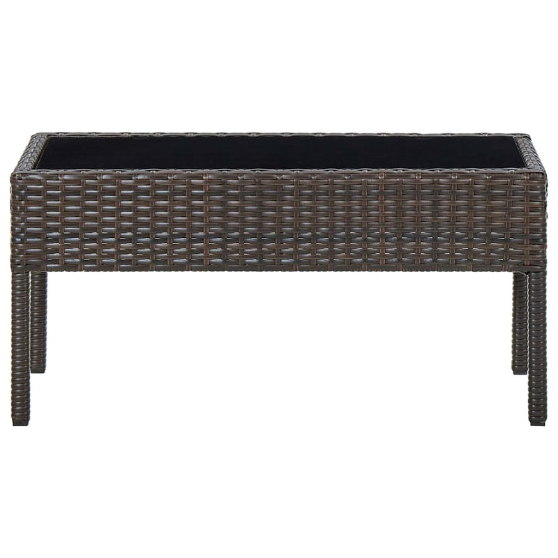 Tuintafel 75x40x37 cm poly rattan bruin MeubelReus