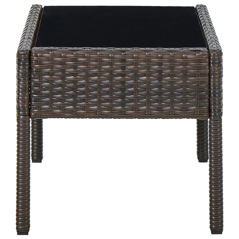 Tuintafel 75x40x37 cm poly rattan bruin MeubelReus
