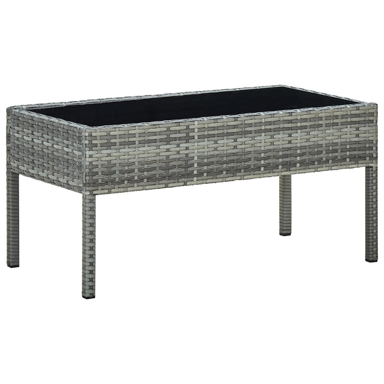 Tuintafel 75x40x37 cm poly rattan grijs MeubelReus