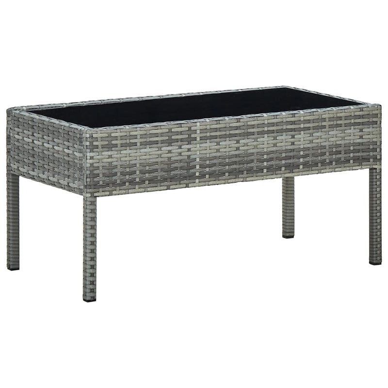 Tuintafel 75x40x37 cm poly rattan grijs MeubelReus