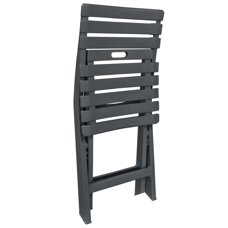 3-delige Bistroset inklapbaar kunststof antraciet MeubelReus