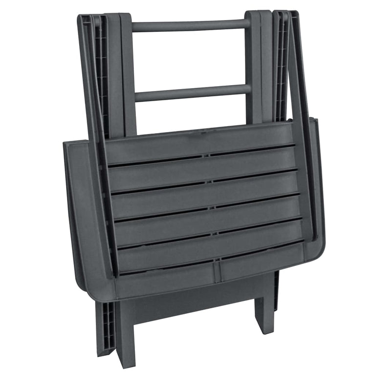 3-delige Bistroset inklapbaar kunststof antraciet MeubelReus