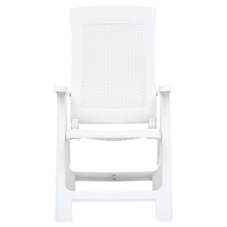 Tuinstoelen 2 st verstelbaar kunststof wit MeubelReus