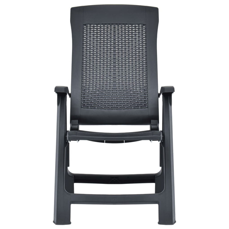 Tuinstoelen 2 st verstelbaar kunststof antracietkleurig MeubelReus