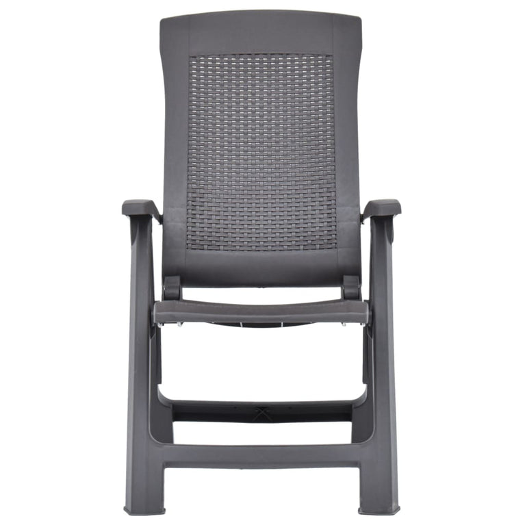 Tuinstoelen 2 st verstelbaar kunststof mokka MeubelReus