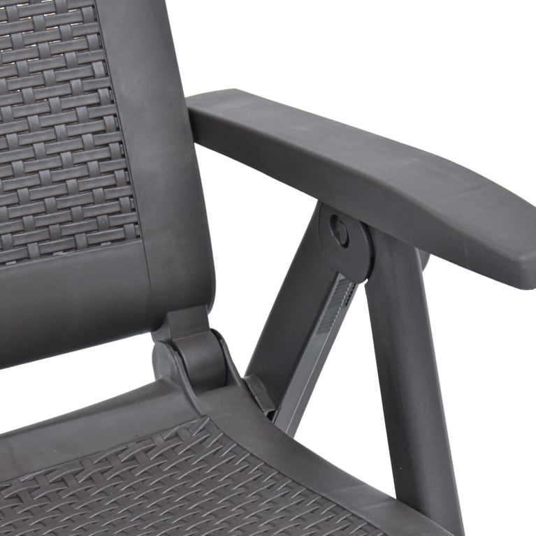 Tuinstoelen 2 st verstelbaar kunststof mokka MeubelReus