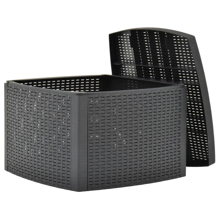 Bijzettafel 54x54x36,5 cm kunststof antraciet MeubelReus