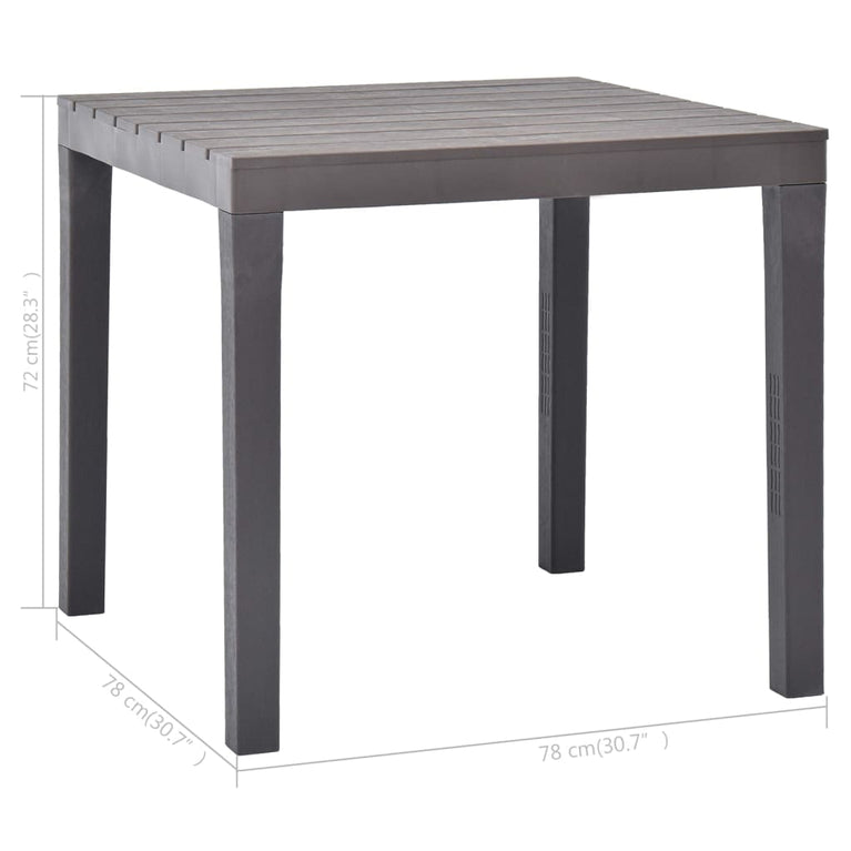 Tuintafel 78x78x72 cm kunststof mokka MeubelReus