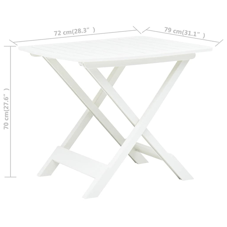 Tuintafel inklapbaar 79x72x70 cm kunststof wit MeubelReus