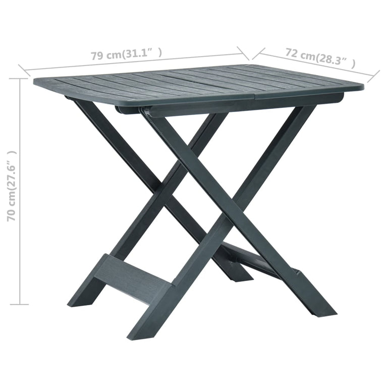 Tuintafel inklapbaar 79x72x70 cm kunststof groen MeubelReus