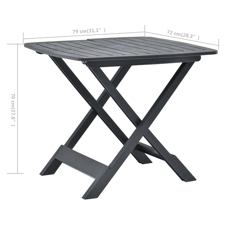 Tuintafel inklapbaar 79x72x70 cm kunststof antraciet MeubelReus