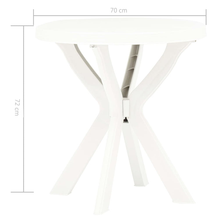 Bistrotafel Ø70 cm kunststof wit