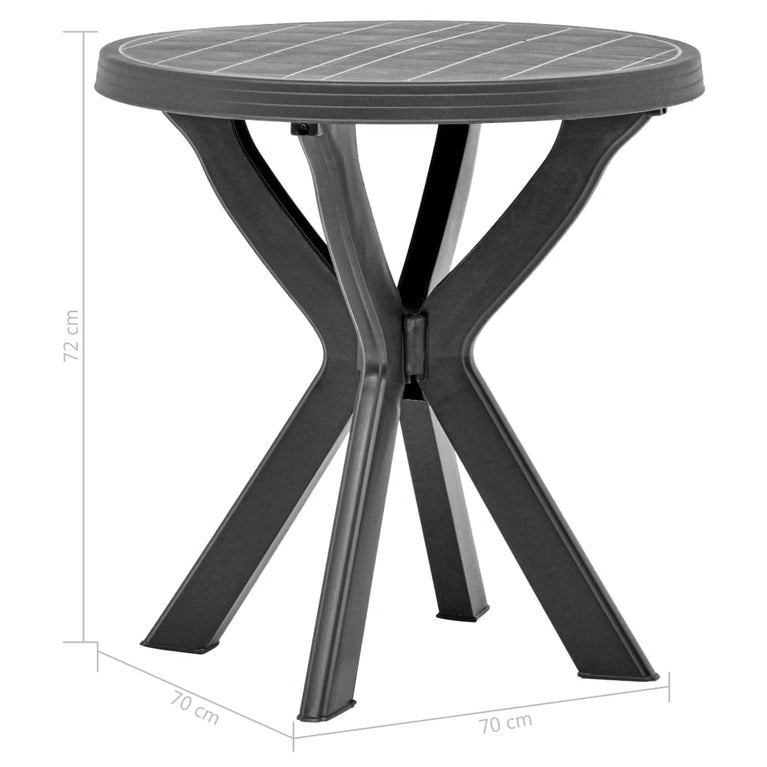 Bistrotafel Ø70 cm kunststof antraciet MeubelReus