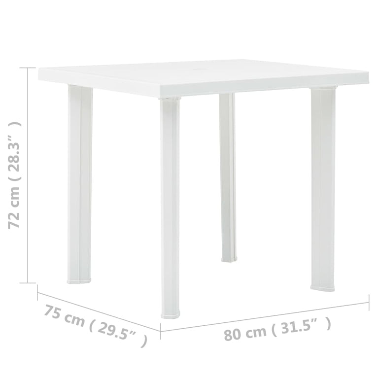 Tuintafel 80x75x72 cm kunststof wit MeubelReus
