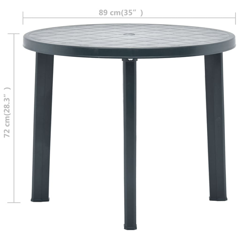 Tuintafel 89 cm kunststof groen MeubelReus