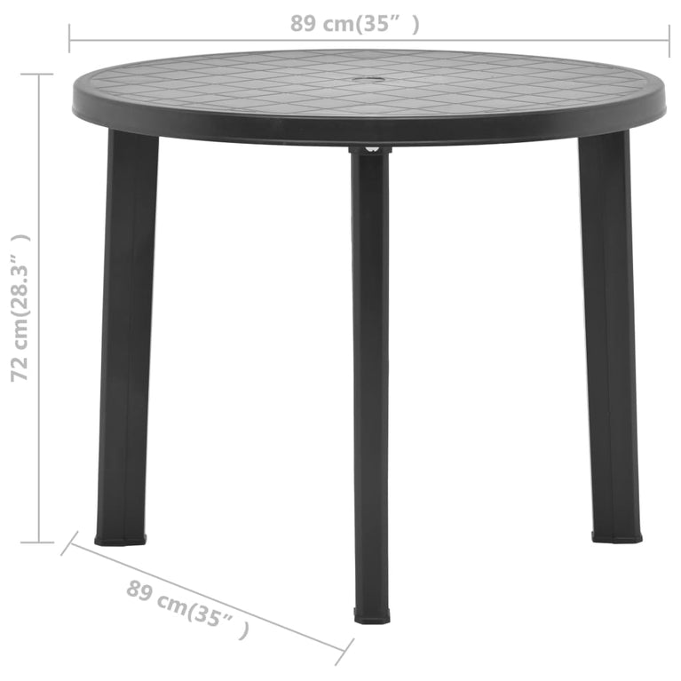 Tuintafel 89 cm kunststof antraciet MeubelReus