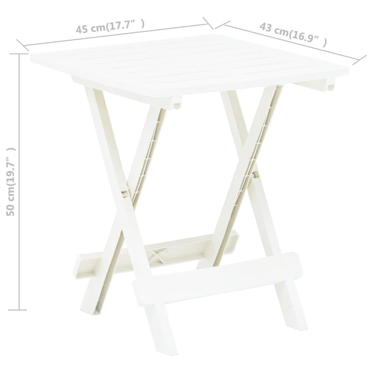 Tuintafel inklapbaar 45x43x50 cm kunststof wit MeubelReus