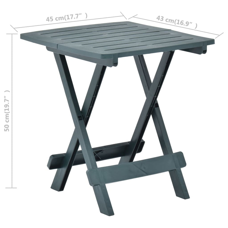 Tuintafel inklapbaar 45x43x50 cm kunststof groen MeubelReus