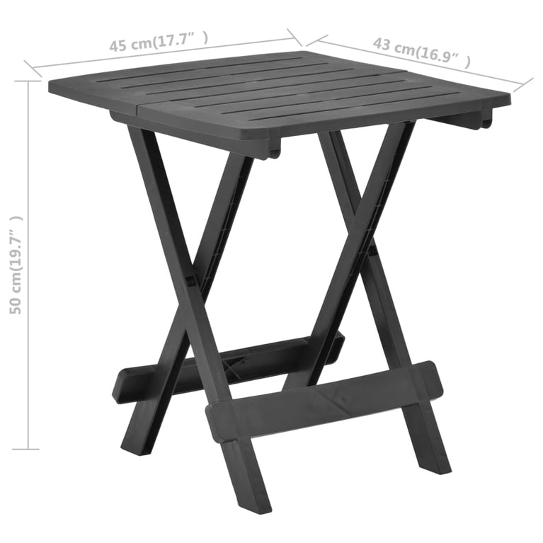 Tuintafel inklapbaar 45x43x50 cm kunststof antraciet MeubelReus