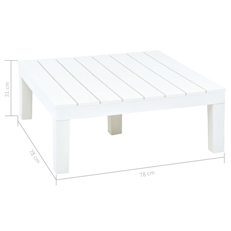 Tuintafel 78x78x31 cm kunststof wit MeubelReus