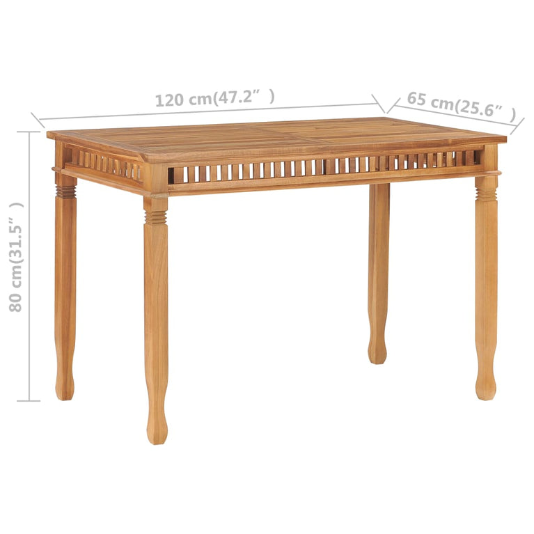 Tuintafel 120x65x80 cm massief teakhout MeubelReus
