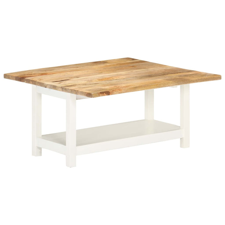 Salontafel verlengbaar 90x(45-90)x45 cm massief mangohout wit MeubelReus