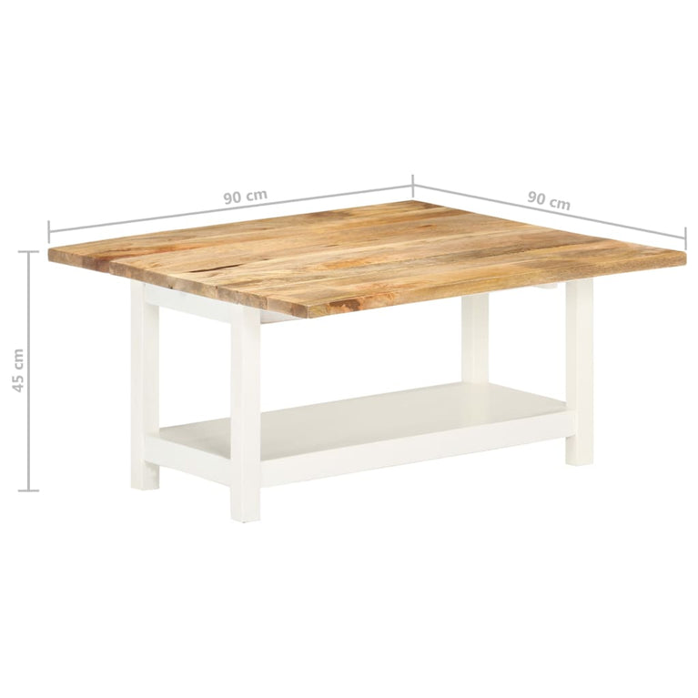 Salontafel verlengbaar 90x(45-90)x45 cm massief mangohout wit MeubelReus